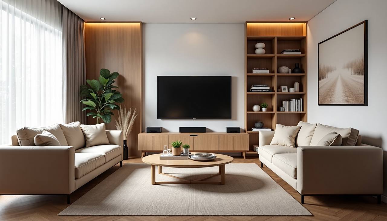 Гостиная с мебелью среднего ценового сегмента