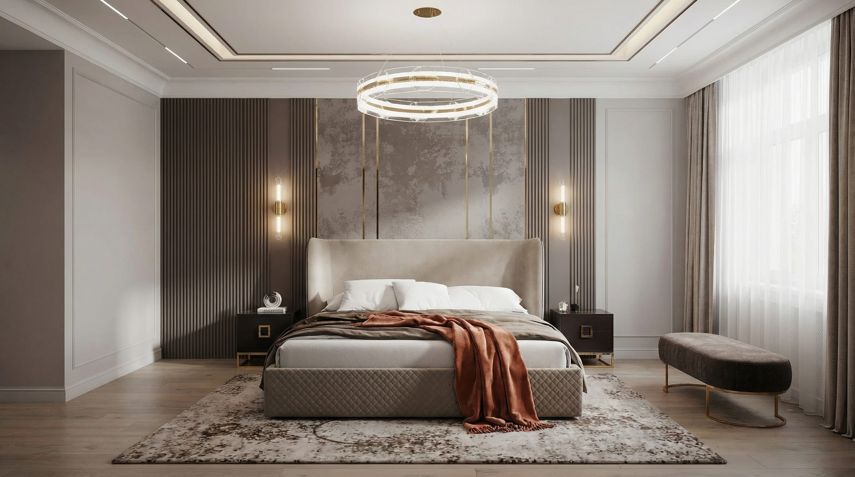 Дизайнерская кровать Indalge 160*200 с прочной конструкцией Дизайнерская кровать Indalge 160*200 с прочной конструкцией