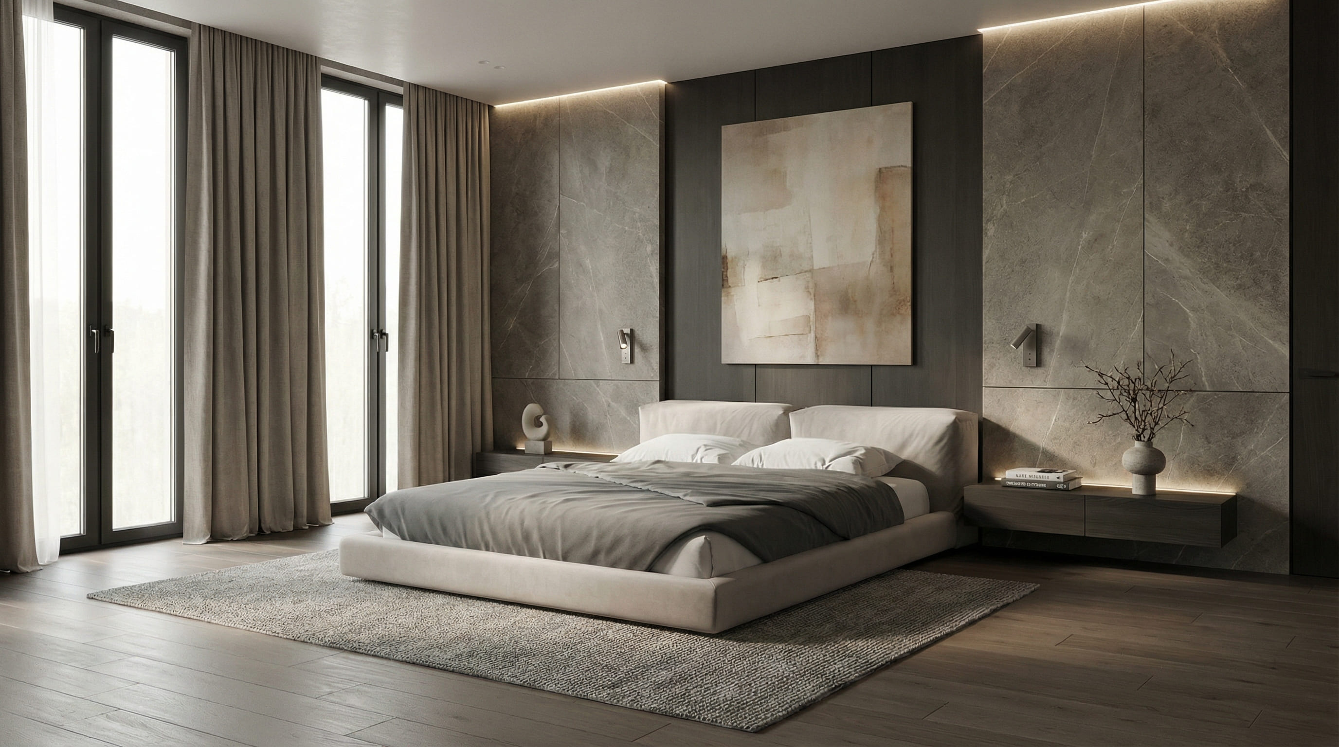 Удачная модель кровати Consuela в светло-сером цвете Удачная модель кровати Consuela в светло-сером цвете