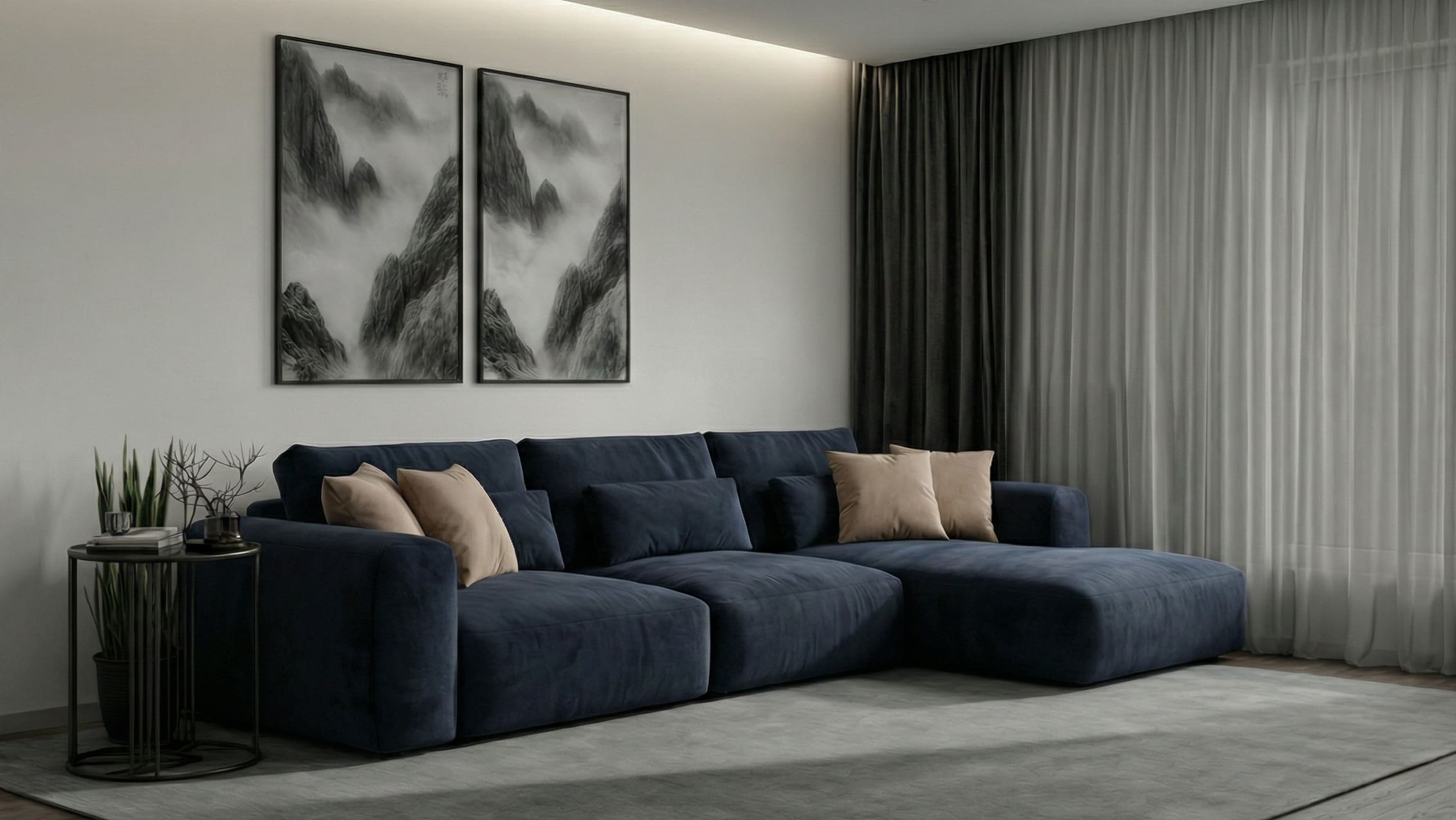 Диван Vittor занимает центральное место в интерьере и определяет расположение остальных предметов мебели Диван Vittor занимает центральное место в интерьере и определяет расположение остальных предметов мебели