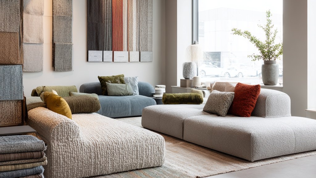 Выбор премиальных тканей в шоу-руме