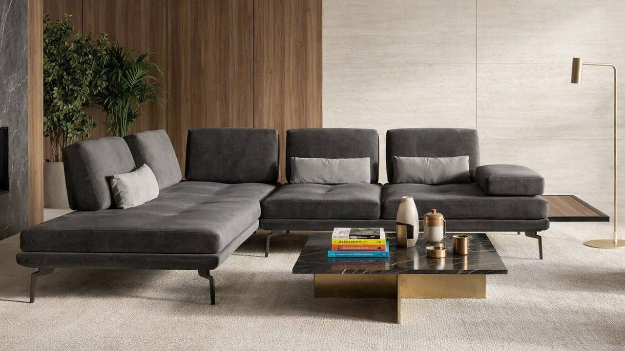 Эстетический диван Armoni с оттоманкой и столиком