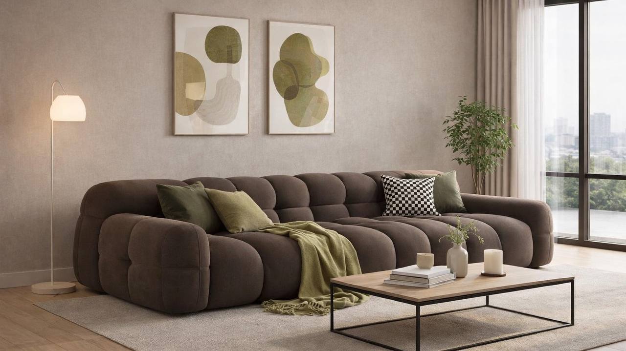 Трехместный диван с глубокой посадкой