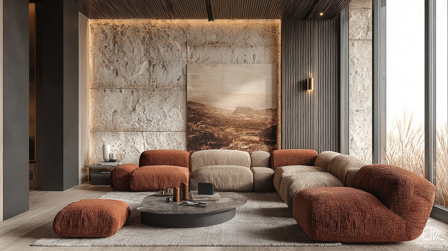 Объёмный современный диван с глубокой посадкой Объёмный современный диван с глубокой посадкой