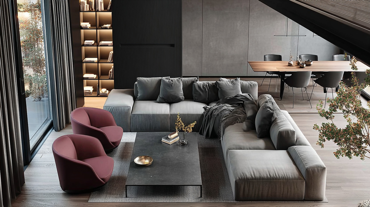 Современный диван в премиум интерьере Современный диван в премиум интерьере