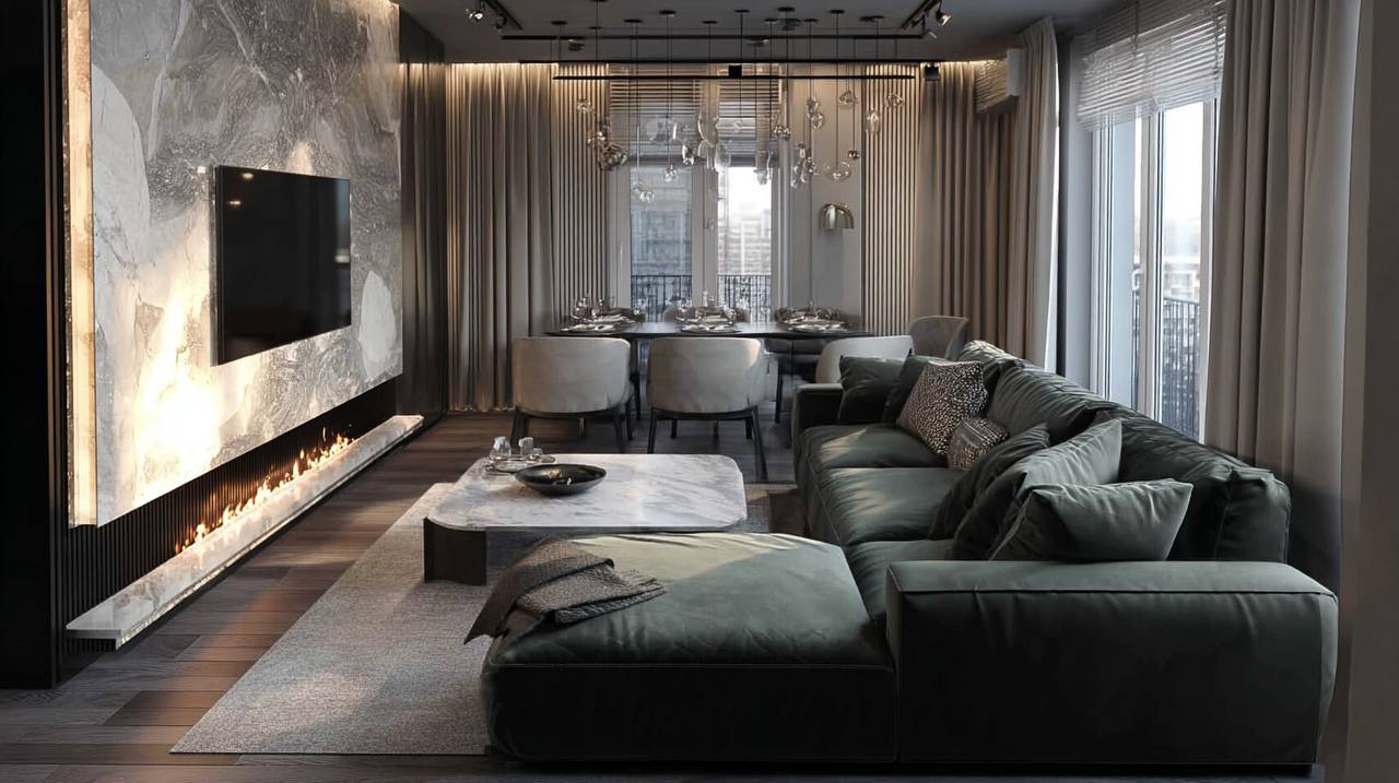 Кастомный интерьер кухни-гостиной Кастомный интерьер кухни-гостиной