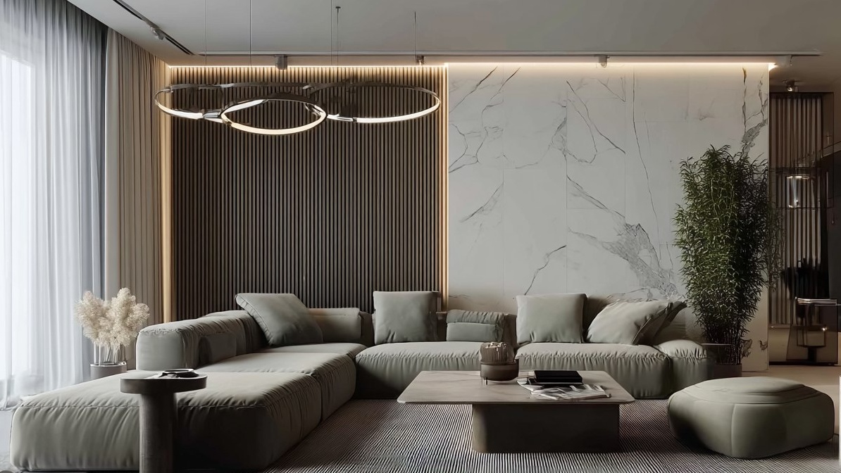 Кастомный диван в сложном серо-зеленом оттенке Кастомный диван в сложном серо-зеленом оттенке