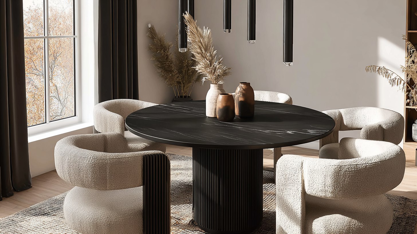 Обеденный стол премиум класса с керамической столешницей Обеденный стол премиум класса с керамической столешницей