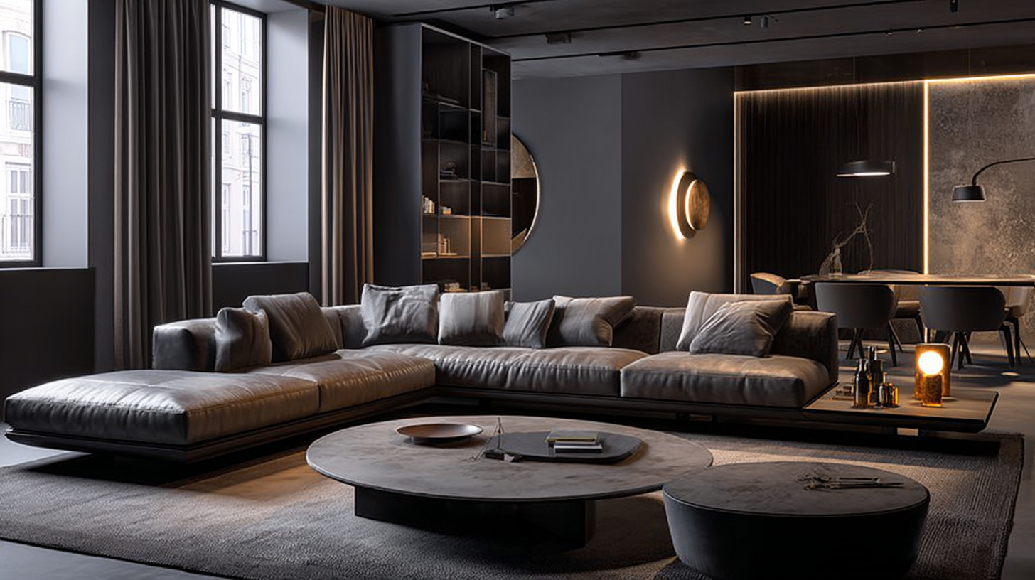 Большой кастомный диван со встроенным столиком Большой кастомный диван со встроенным столиком