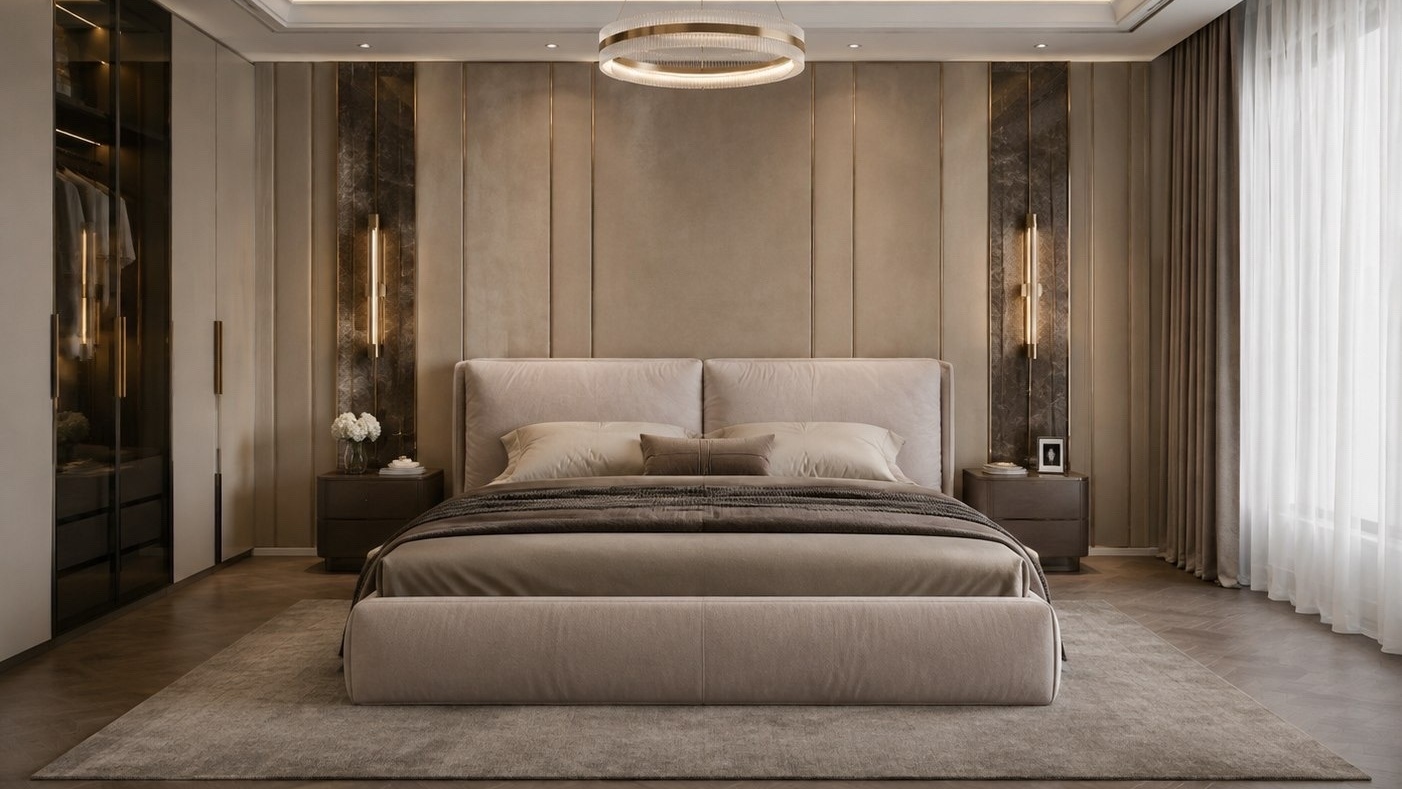 Мягкая кровать 180*200 в большой комнате Мягкая кровать 180*200 в большой комнате