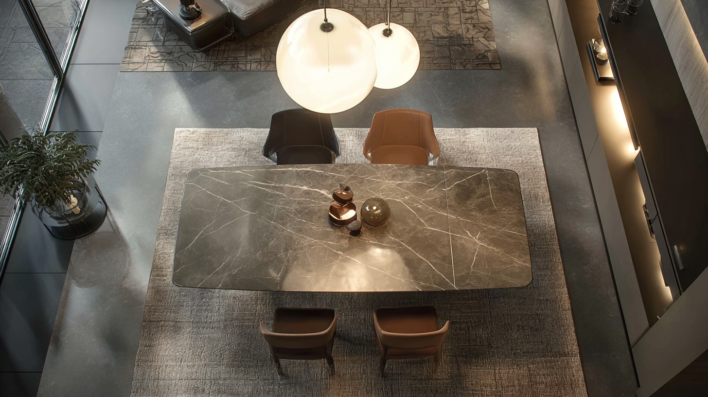 Ковёр под столом создаёт тишину, уют и аккуратный композиционный акцент