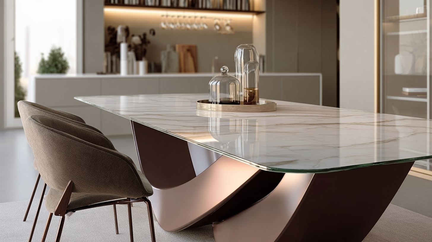 Керамическая столешница на основе из закаленного стекла