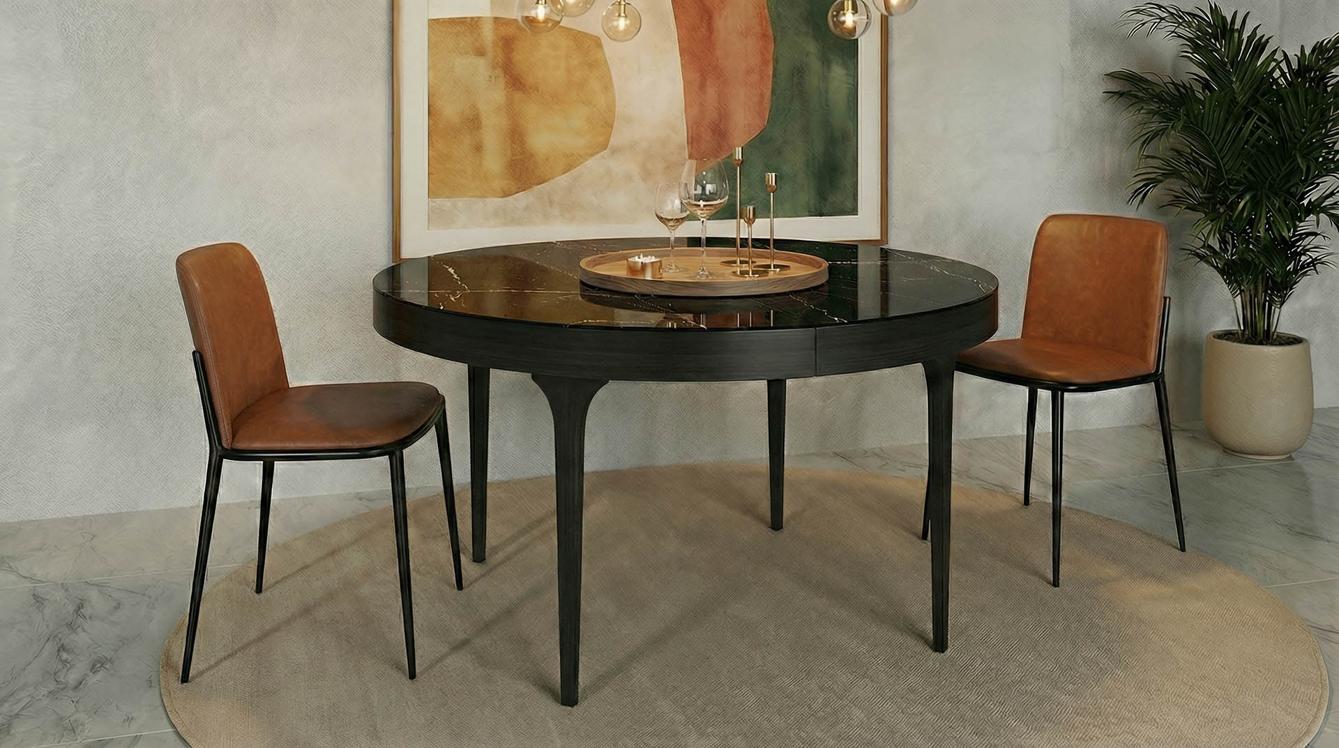 Раскладной обеденный стол со вставной панелью