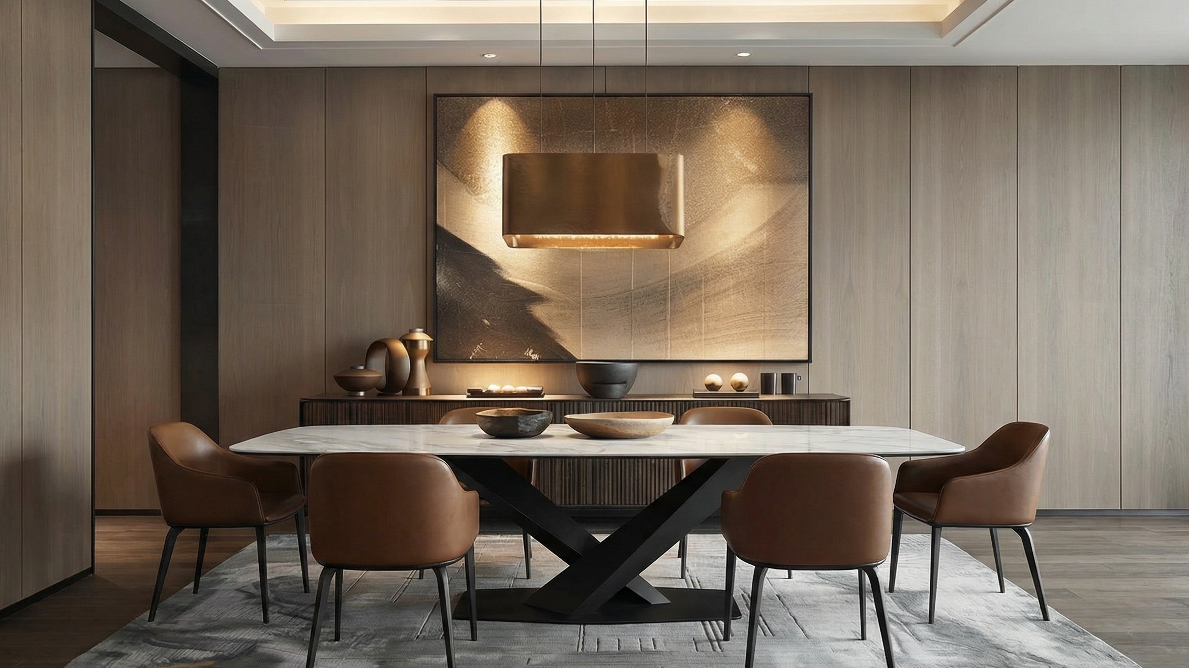 Практичный дизайнерский стол Presti со столешницей из итальянской керамики Calacatta Extra