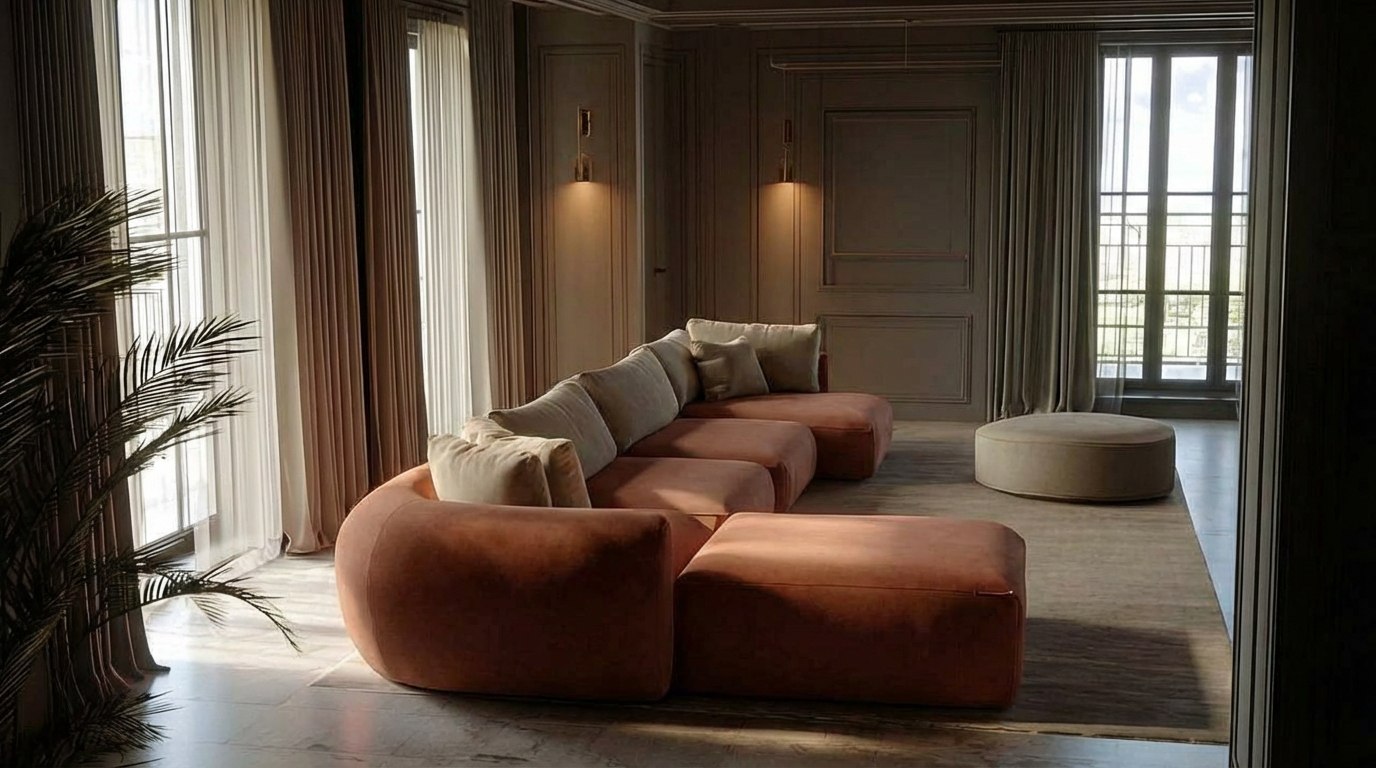 Модульная&nbsp;модель&nbsp;дивана&nbsp;с&nbsp;продуманными&nbsp;широкими&nbsp;проходами