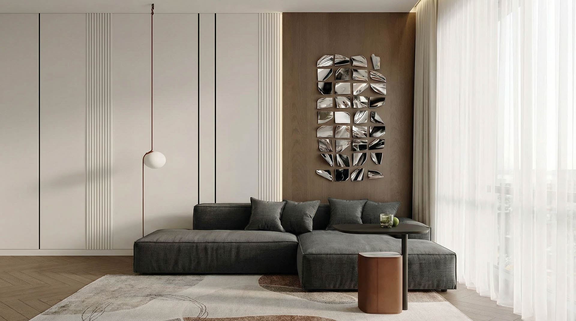 Дизайнерская&nbsp;модель модульного дивана&nbsp;Reintare&nbsp;Lounge:&nbsp;угловой&nbsp;&nbsp;с&nbsp;выразительной&nbsp;оттоманкой