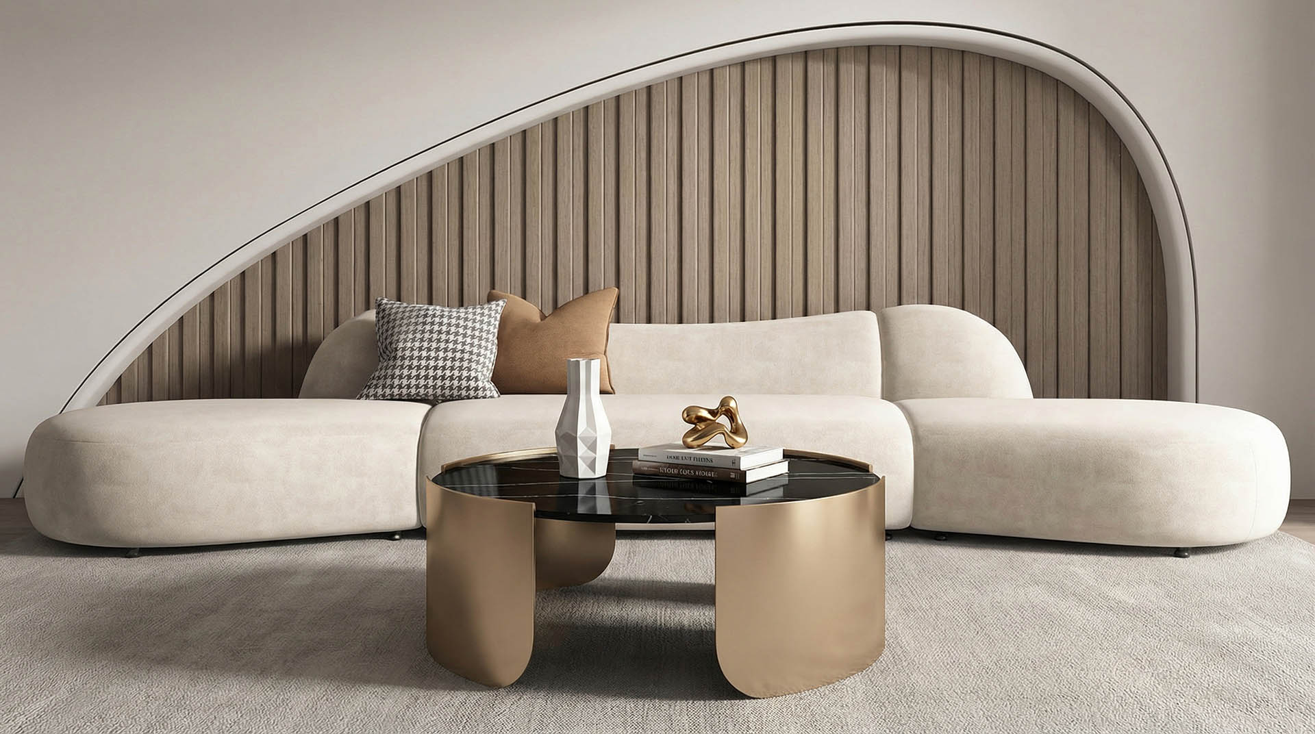 Прямой модульный диван из трех секций без подлокотников 