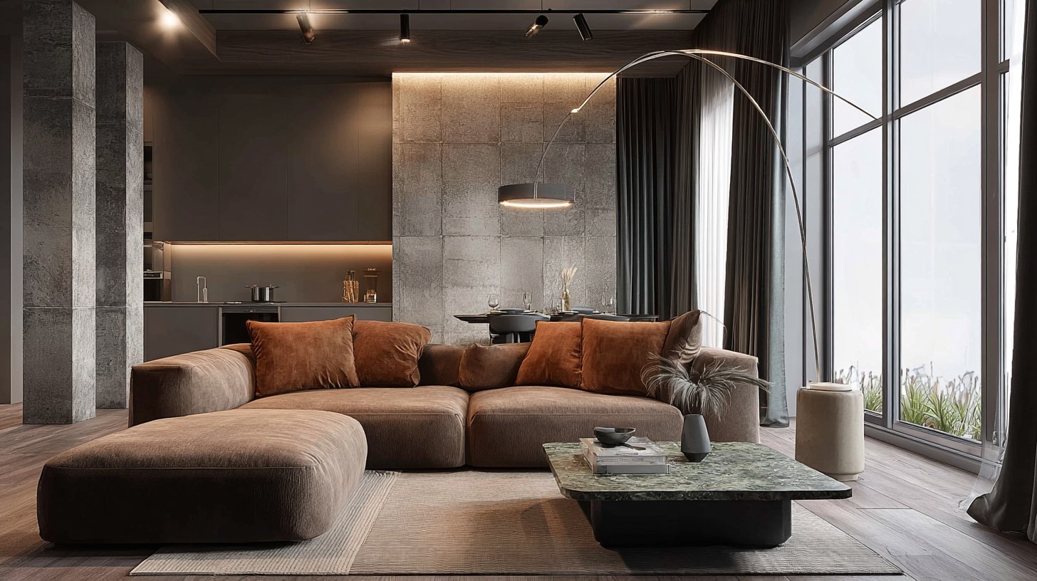 Компактный модульный диван в квартире-студии