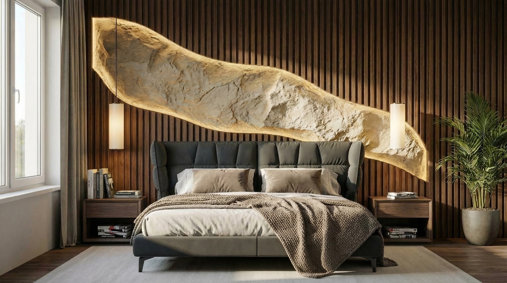 Кровать в цвете, который подчёркивает интерьер