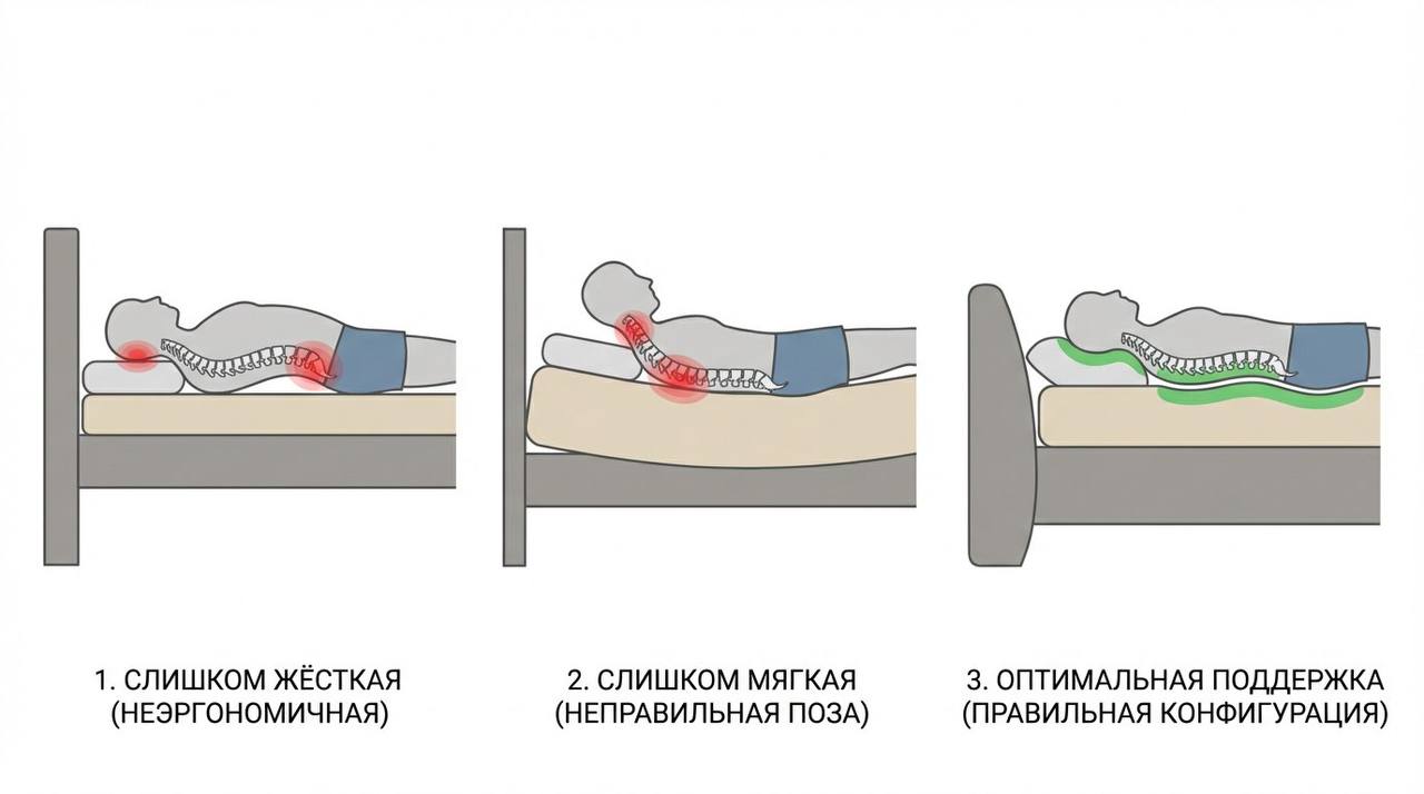 «Матрас + изголовье» и их влияние на позвоночник
