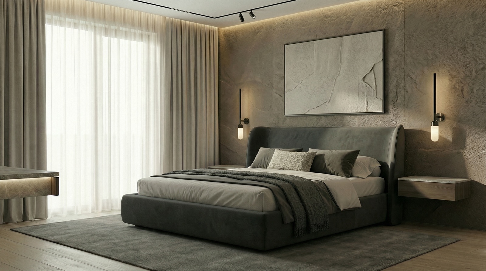 Кровать в премиальном велюре