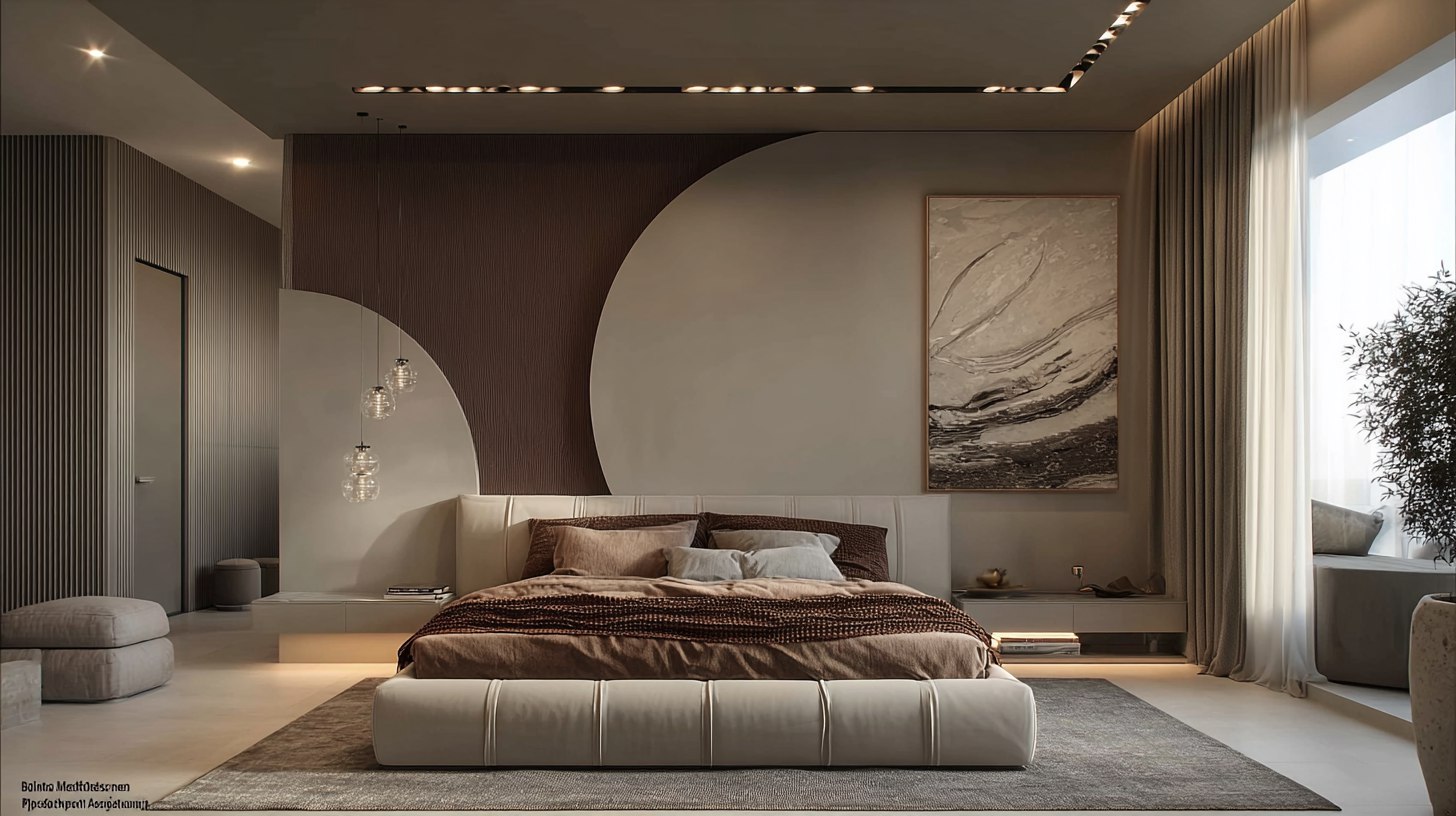 Комфортная кровать в премиум-интерьере