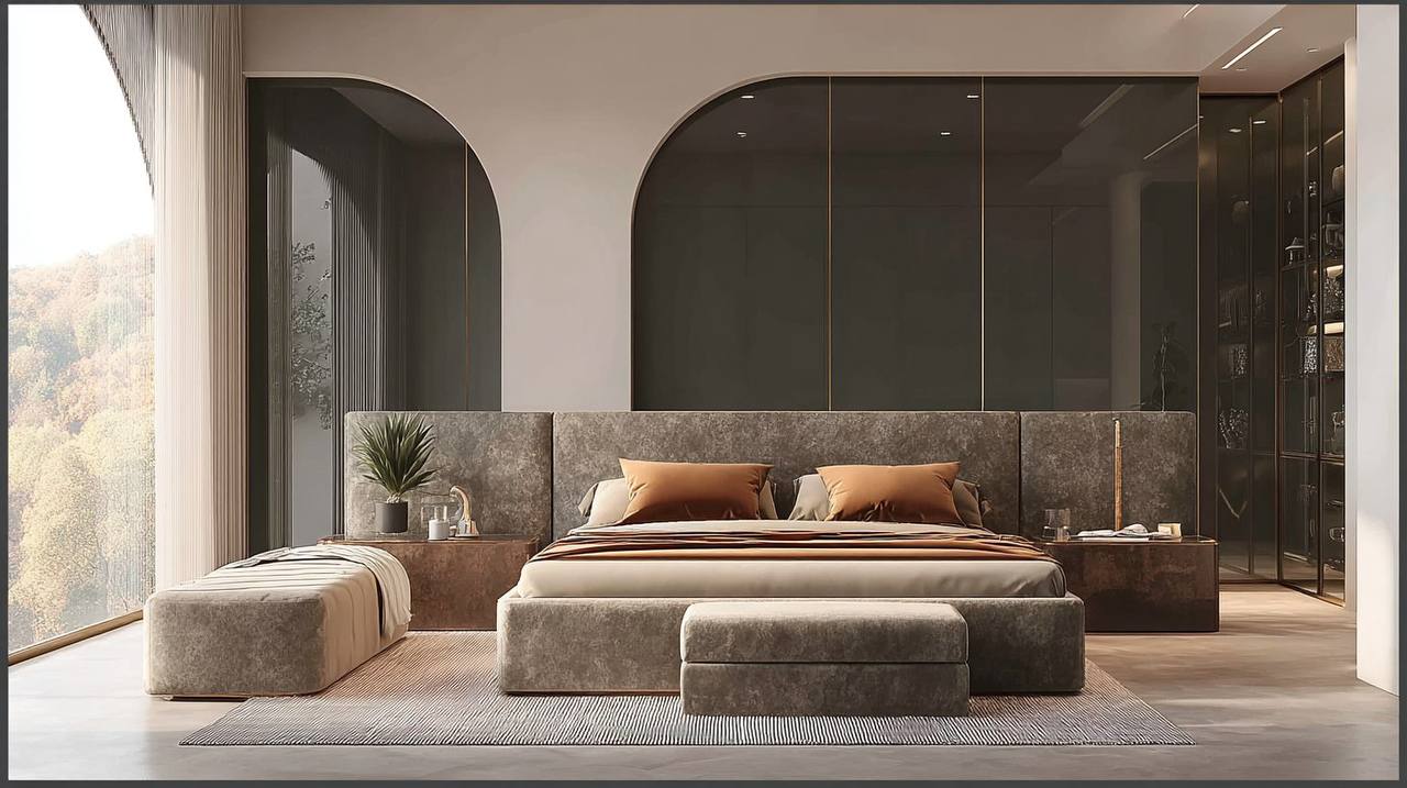 Мягкая кровать из премиальных материалов