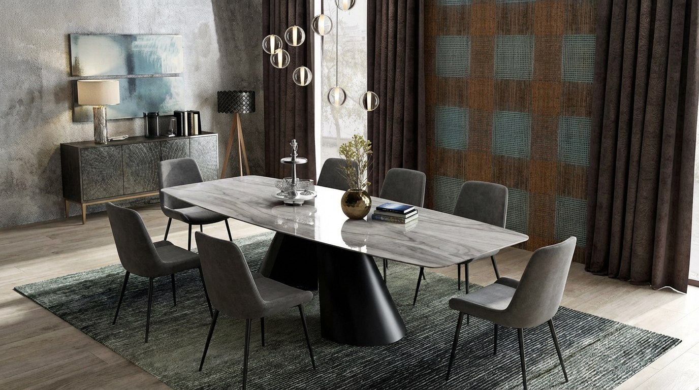 Столовая зона: стол и группа стульев