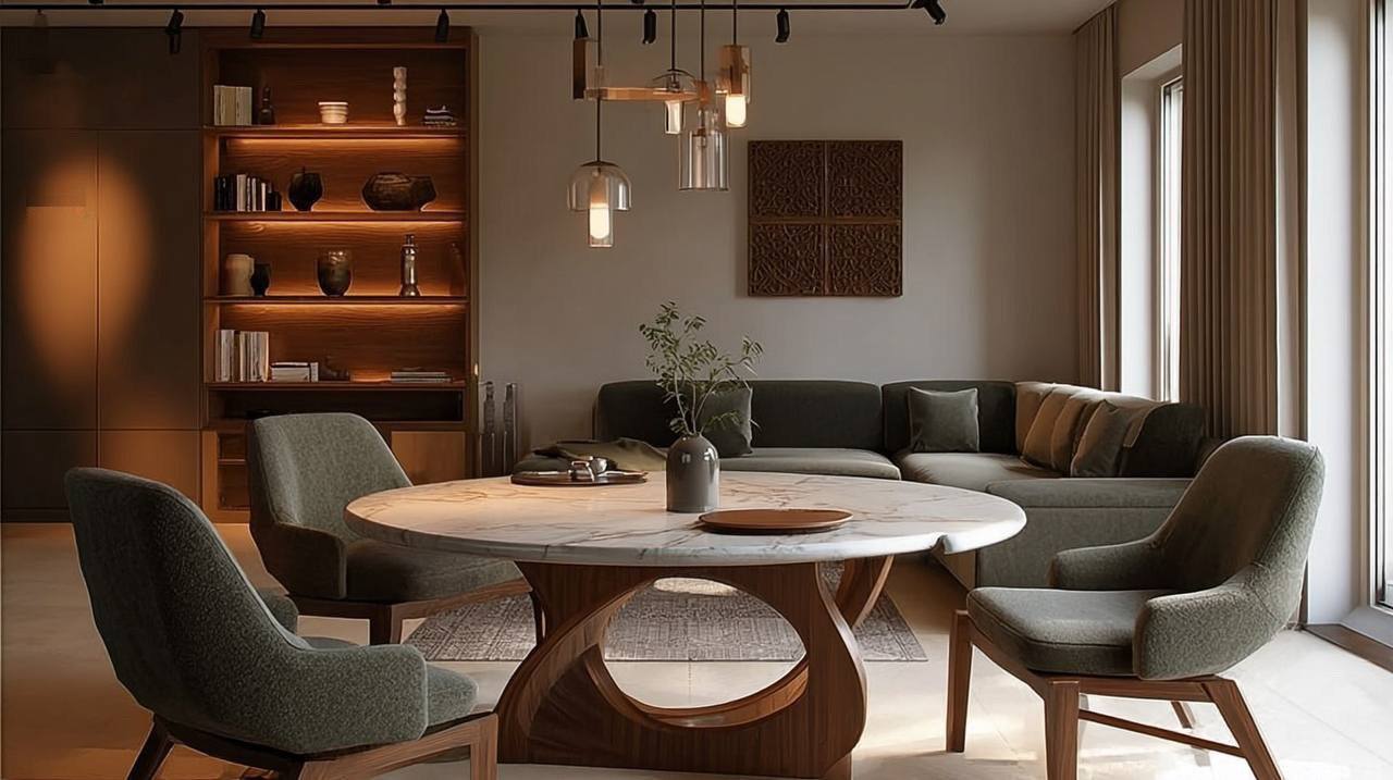 Обеденная группа гармонично сочетается&nbsp;с&nbsp;общим&nbsp;тоном&nbsp;комнаты